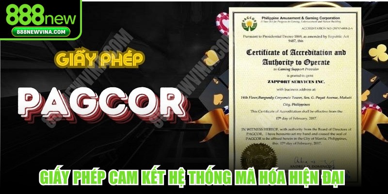 Giấy phép cam kết hệ thống mã hóa hiện đại được thiết lập