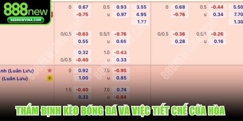 Thẩm định kèo bóng đá và việc tiết chế cửa Hòa cần tuân thủ