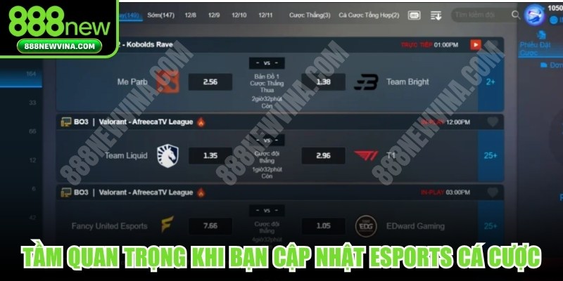 Tầm quan trọng khi bạn cập nhật esports cá cược